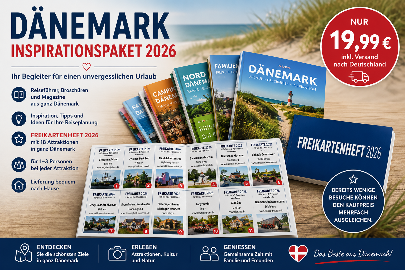 Dänemark Inspirationspaket 2026 inklusive Freikartenheft